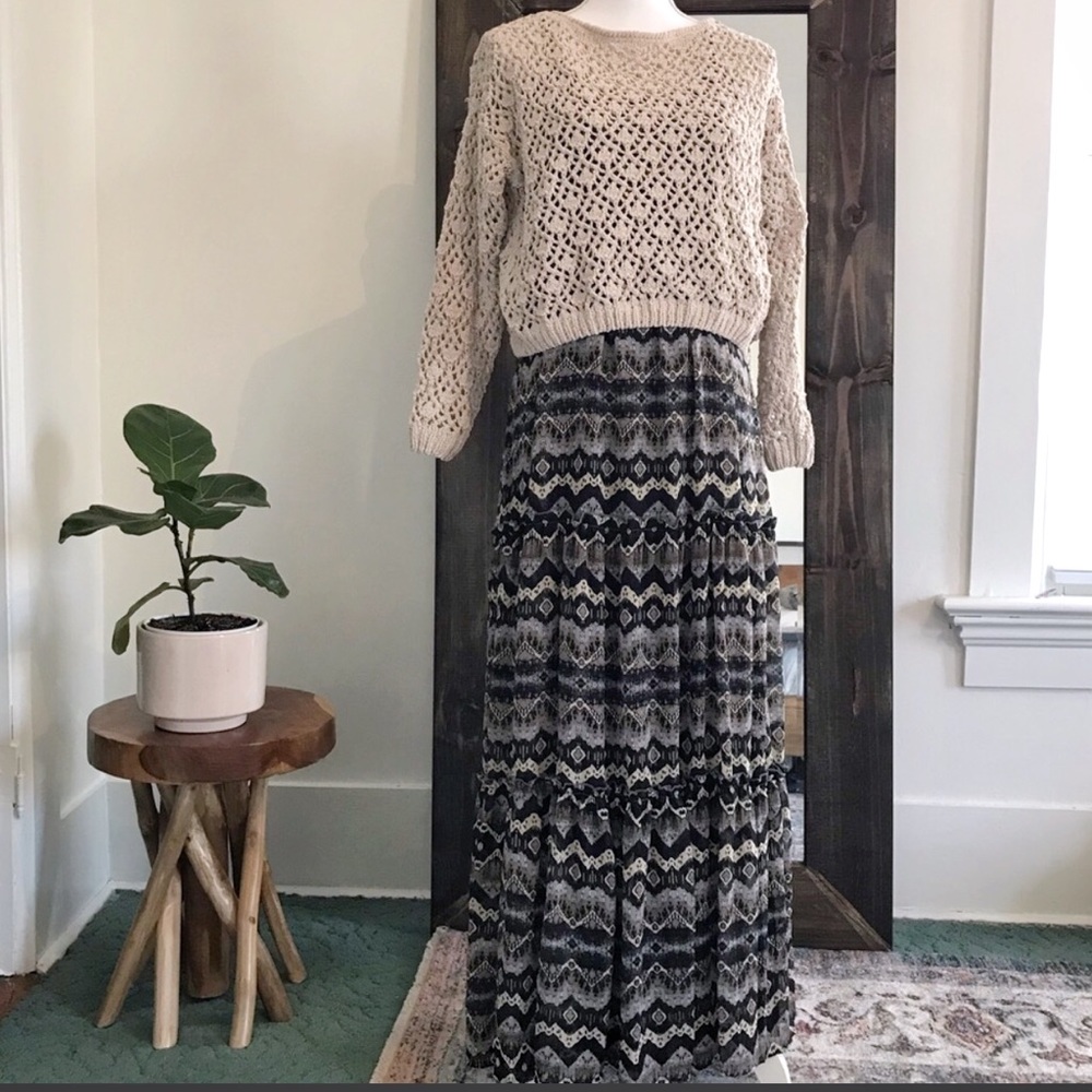 honolua wahine earthy neutral boho maxi dress